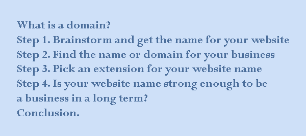 choose the domain name for your business
